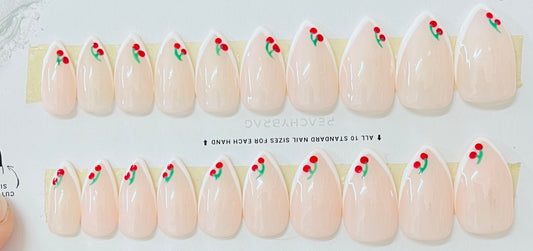 Cherry Bliss French Tips