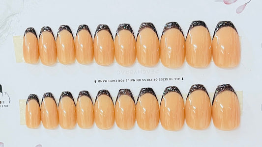 Glitter French BLACK Tips