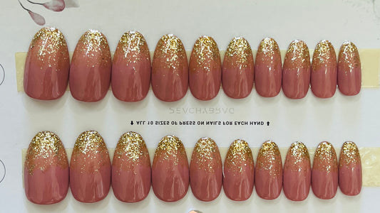 Gold Spark PINK Nails