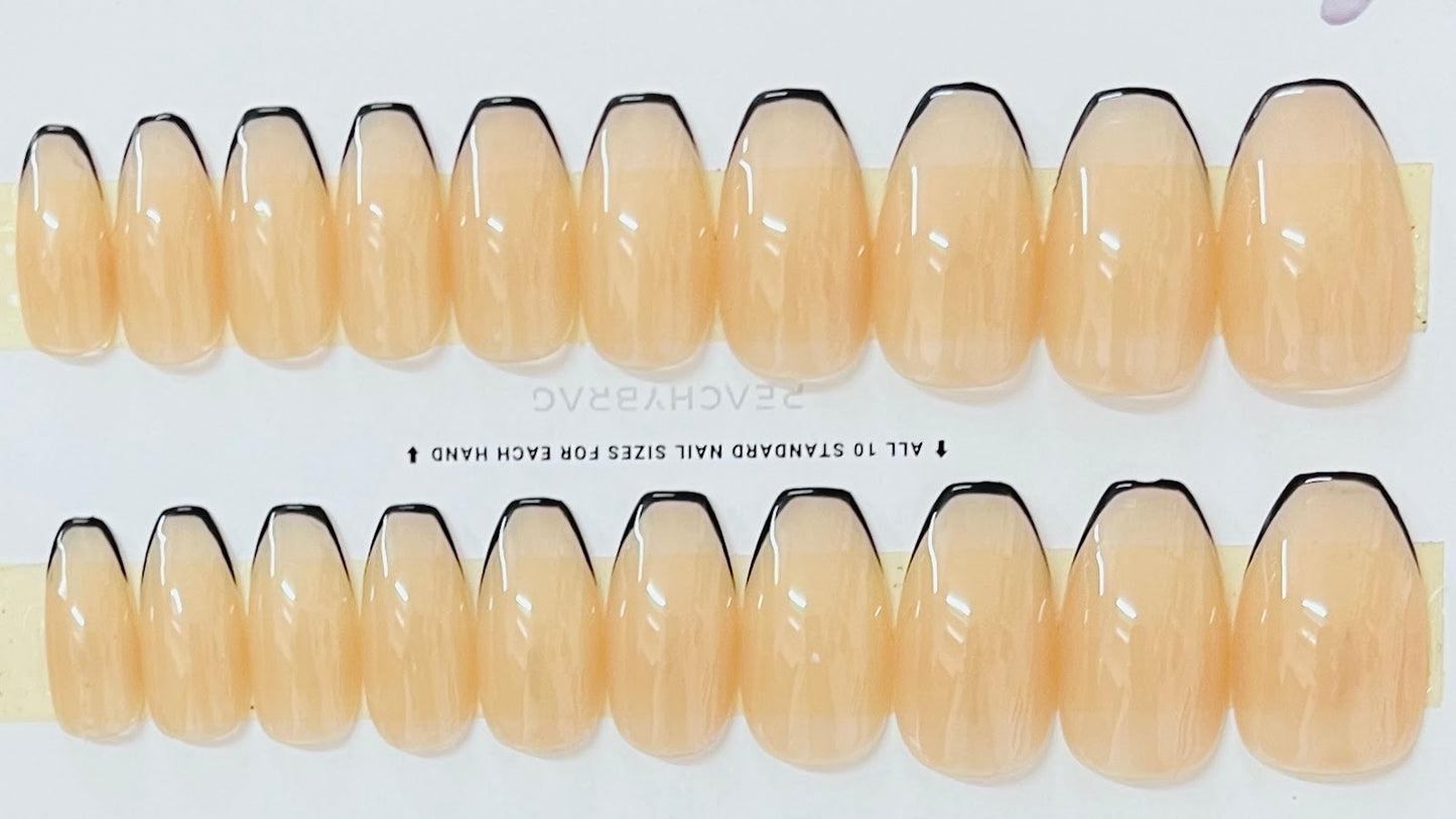 Classic Sleek French BLACK Tips