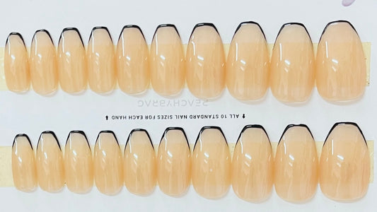 Classic Sleek French BLACK Tips