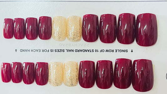 Intimate Solid & Honey Glitter Combination Nails