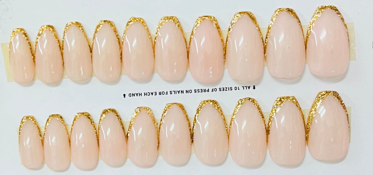 Glitter French GOLDEN Tips