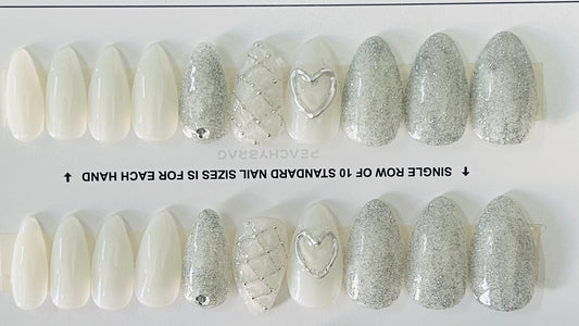 Diamond Love GREY Nails